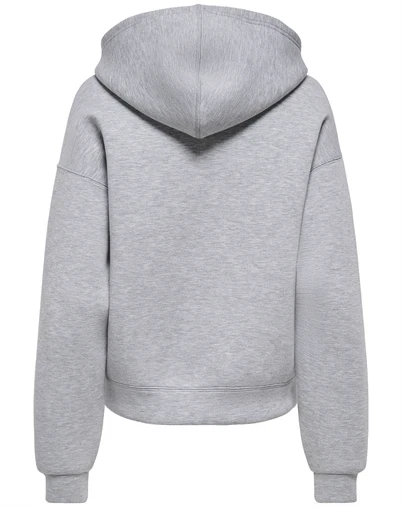 Only - ONLNaomi Two-Way Zip Hoodie - Light Grey Melange